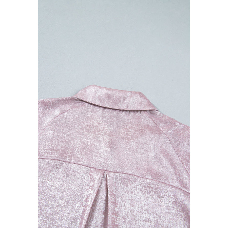 Delicacy Long Sleeve Button Front Ruffle Cuffs Back Paneling Shirt Tops/Blouses & Shirts