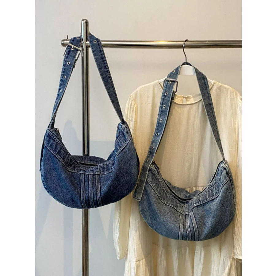 Denim Adjustable Strap Crossbody Bag Apparel and Accessories