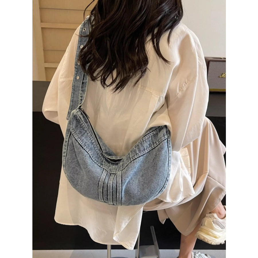 Denim Adjustable Strap Crossbody Bag Apparel and Accessories
