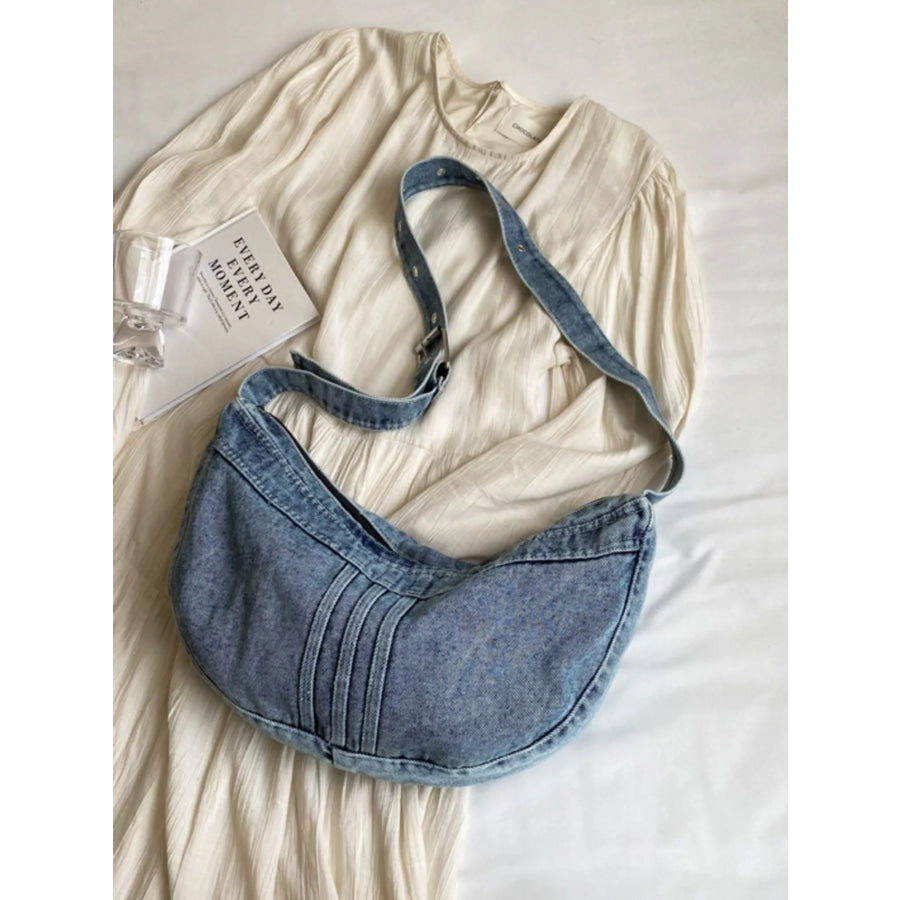 Denim Adjustable Strap Crossbody Bag Apparel and Accessories