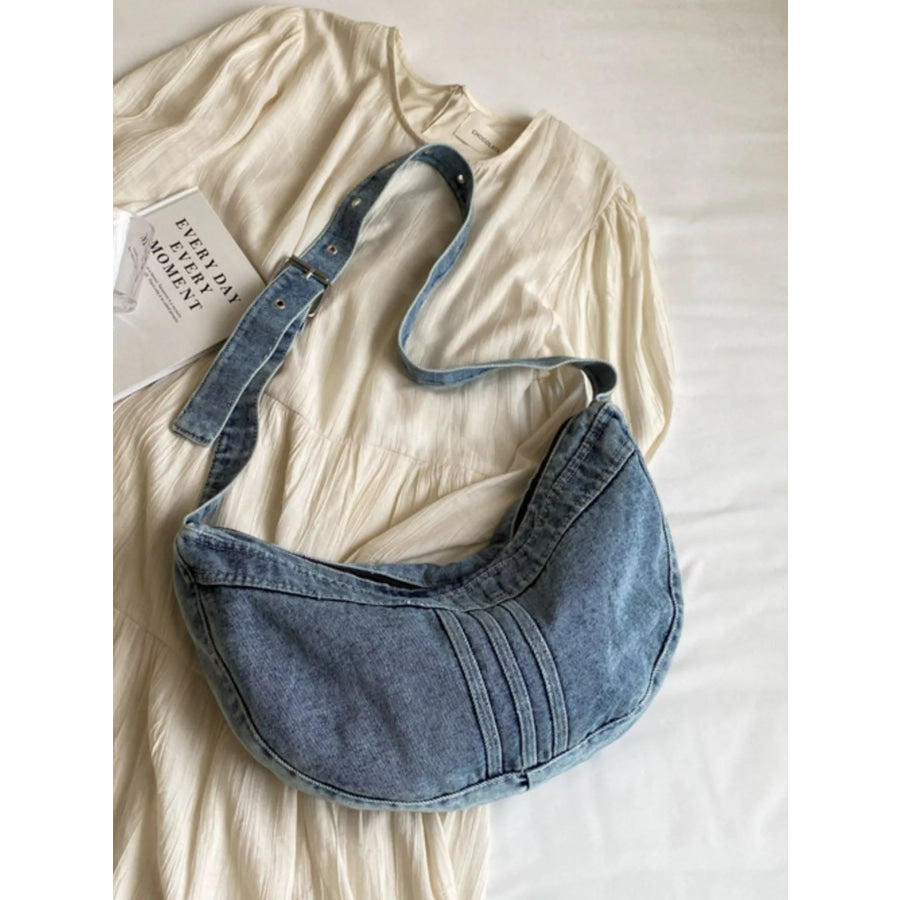 Denim Adjustable Strap Crossbody Bag Apparel and Accessories