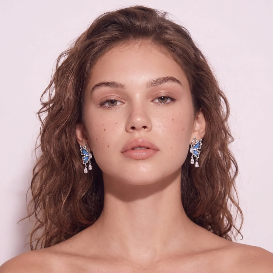 Denim Dreams Butterfly Earrings by Sandee Rain Boutique Earrings