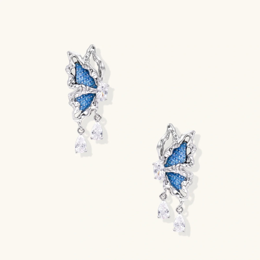 Denim Dreams Butterfly Earrings by Sandee Rain Boutique Earrings