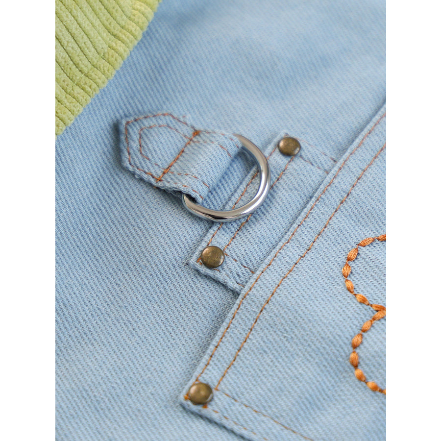 Denim Flower Embroidered Pet Top Apparel and Accessories