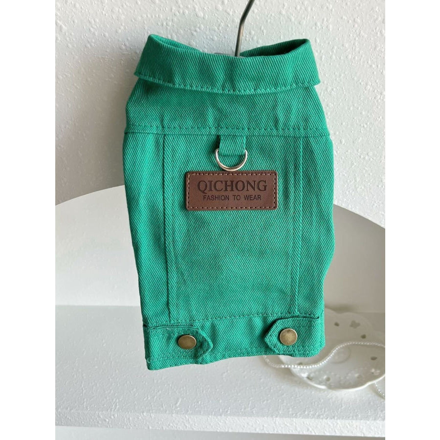 Denim Pet Jacket Green / XS Apparel and Accessories