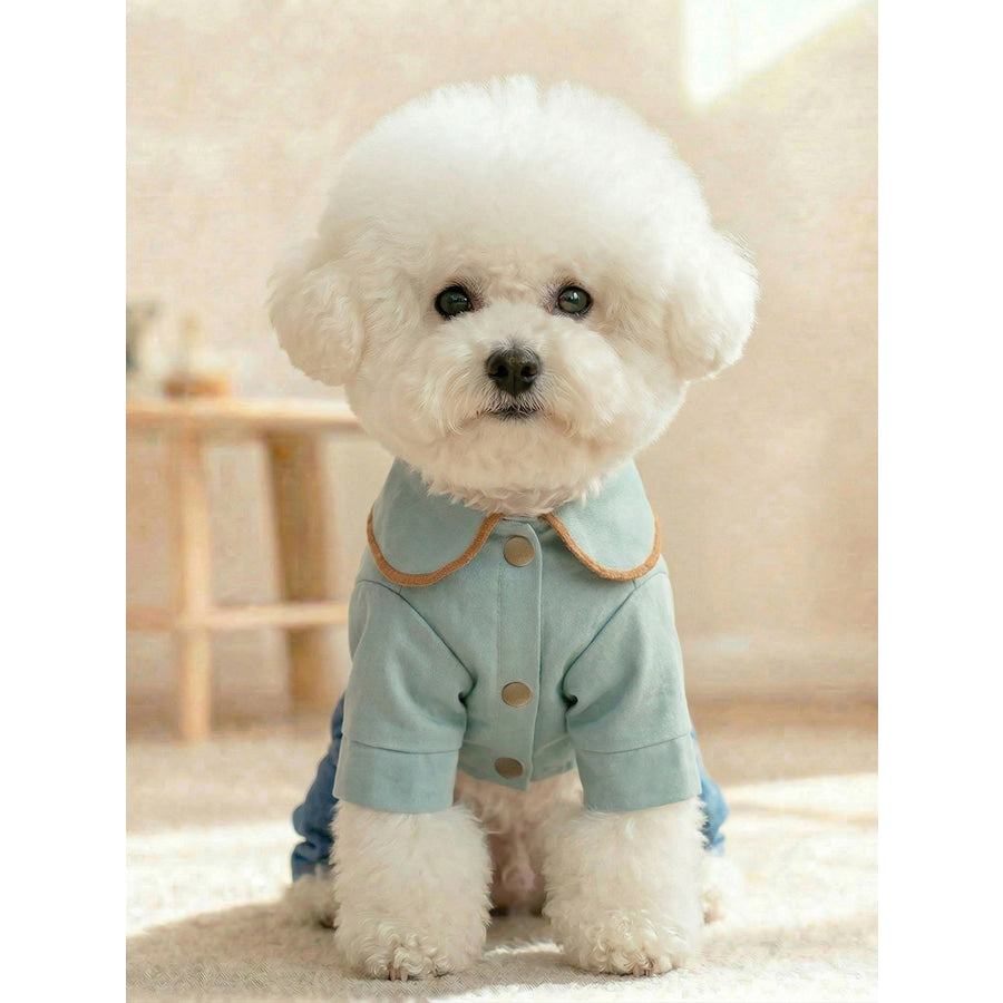 Denim Pet Jumpsuits with Bowknot Apparel and Accessories