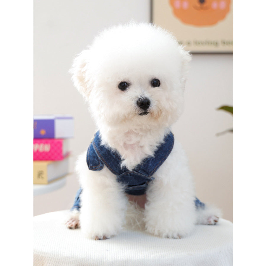 Denim Pet Overalls Denim / One Size Apparel and Accessories