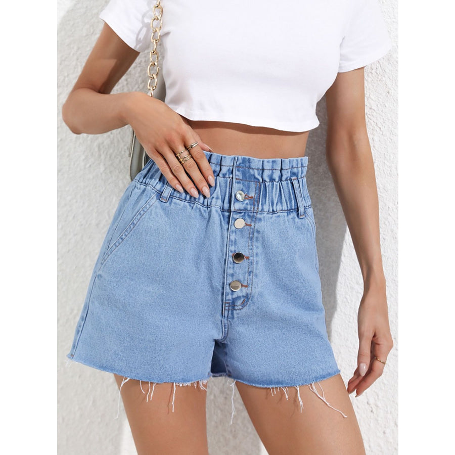 Denim Shorts with Pockets Apparel and Accessories