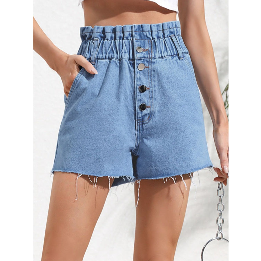 Denim Shorts with Pockets Apparel and Accessories