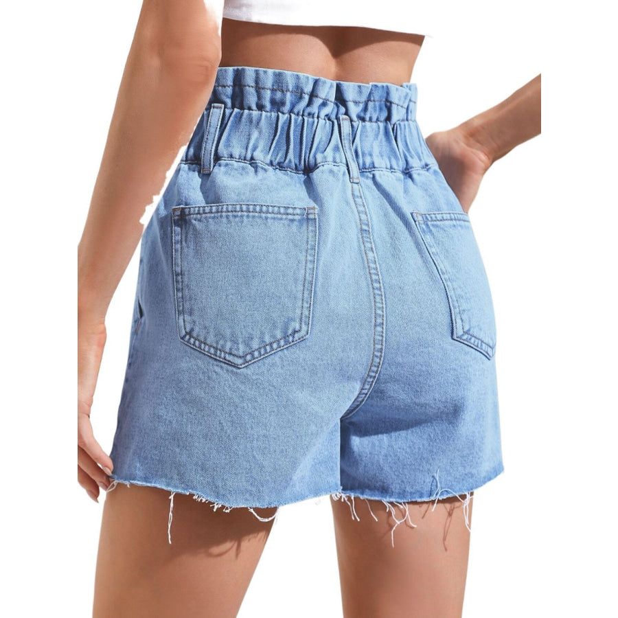 Denim Shorts with Pockets Apparel and Accessories