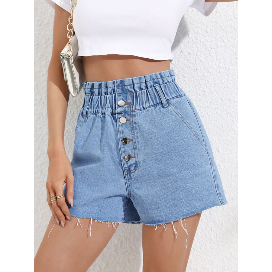 Denim Shorts with Pockets Apparel and Accessories