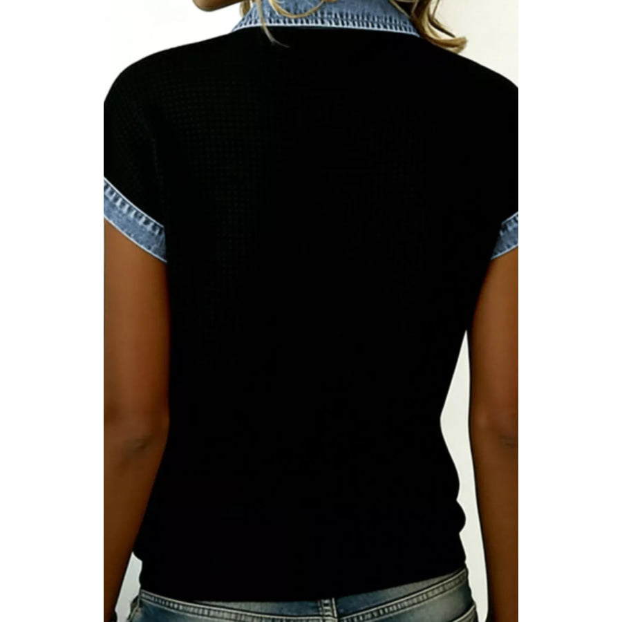 Denim Trim Button-Down Shirt Apparel and Accessories