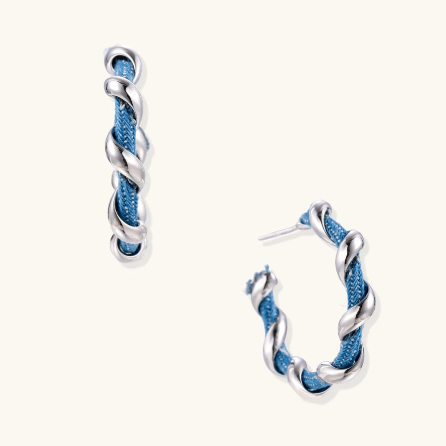Denim Twist Hoops by Sandee Rain Boutique Earrings