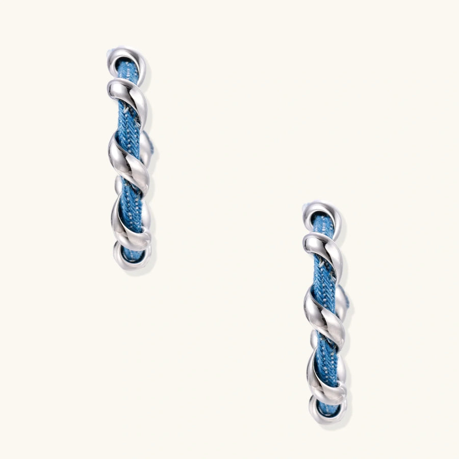 Denim Twist Hoops by Sandee Rain Boutique Earrings