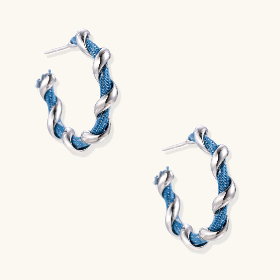 Denim Twist Hoops by Sandee Rain Boutique Earrings