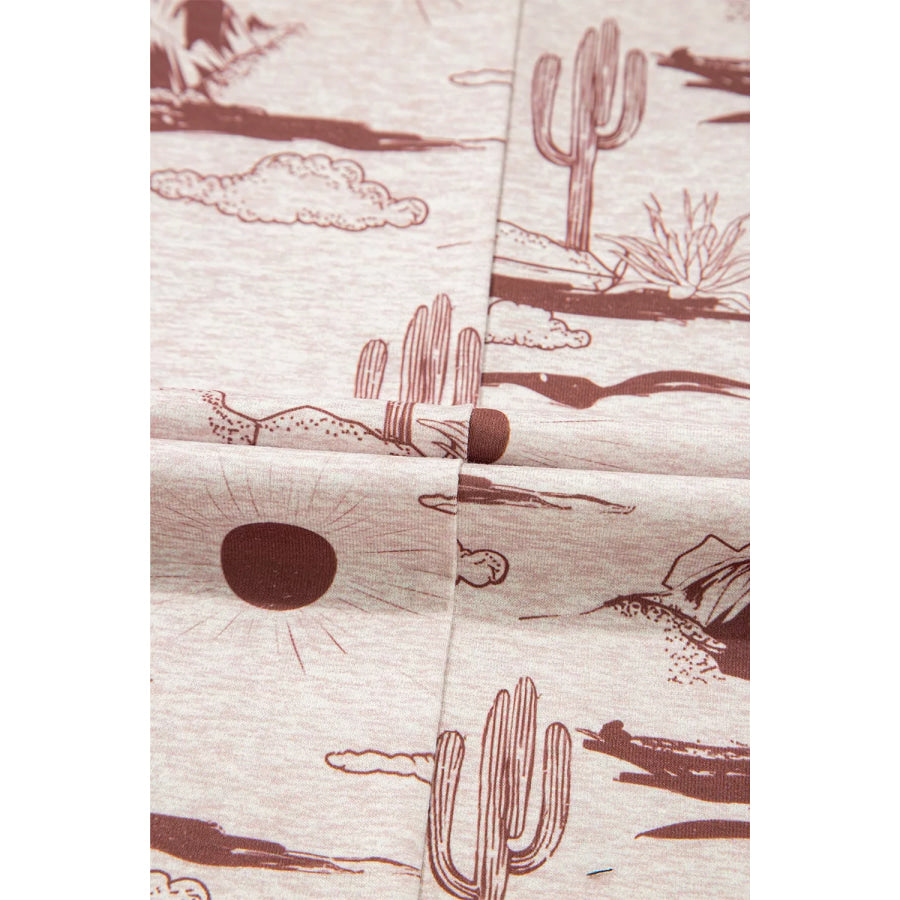 Desert Sand Print Short Sleeve Knit Top Apparel and Accessories
