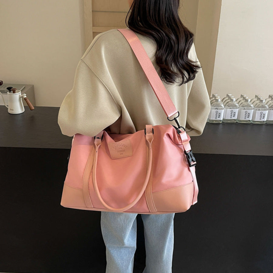 Detachable Crossbody Strap Polyester Travel Bag Blush Pink / One Size Apparel and Accessories