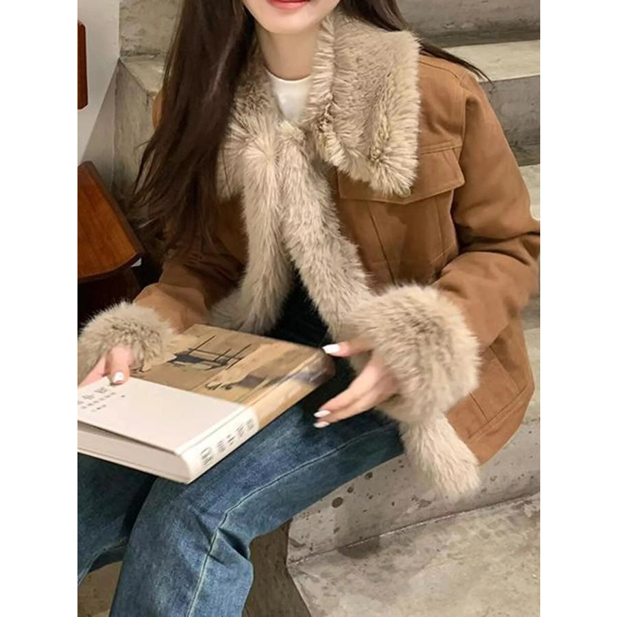 Detachable Faux Fur Collar and Cuffs Outerwear Apparel Accessories