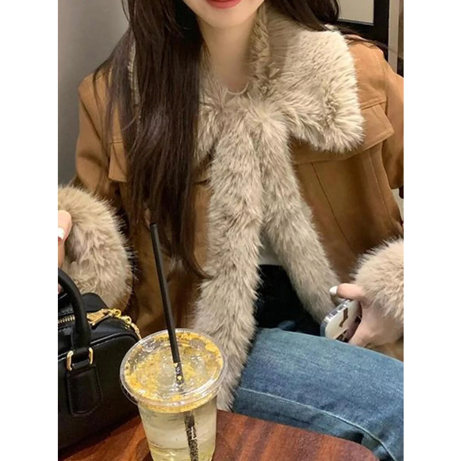 Detachable Faux Fur Collar and Cuffs Outerwear Apparel Accessories