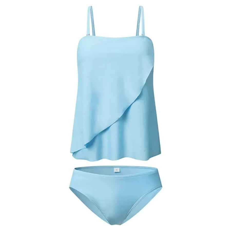 Detachable Strap Top and Brief Swim Set Misty Blue / S Apparel Accessories