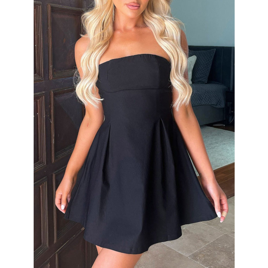Devine Bow Back Tube Mini Dress Apparel and Accessories