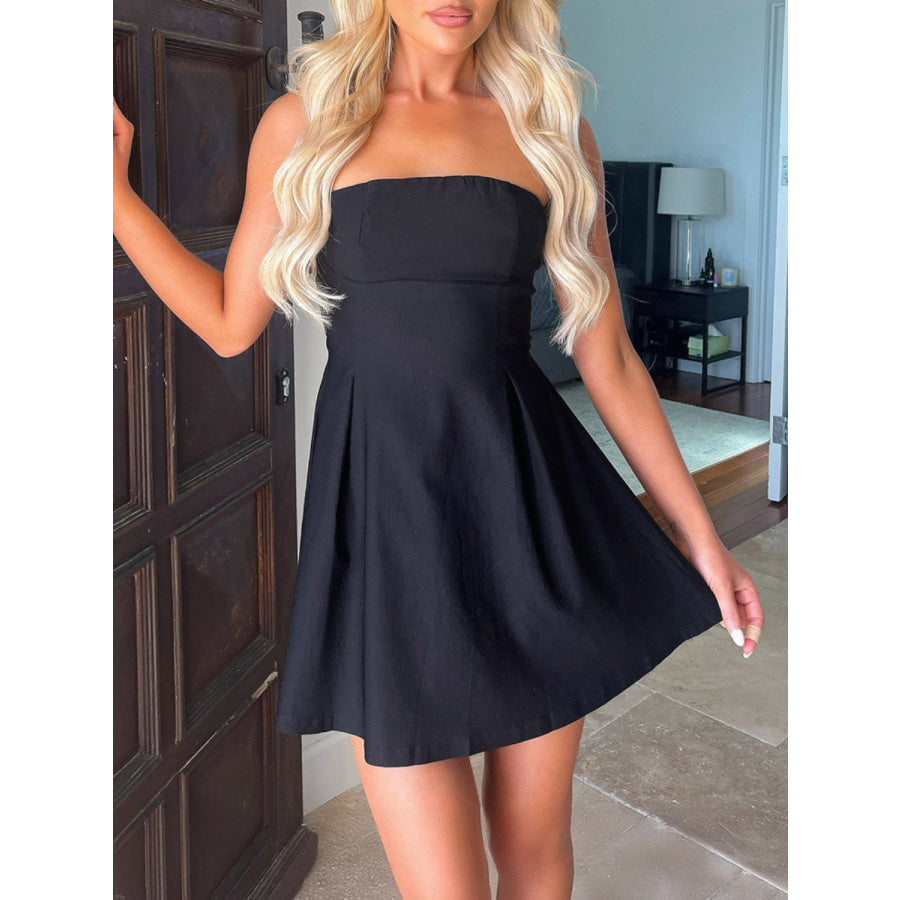 Devine Bow Back Tube Mini Dress Apparel and Accessories
