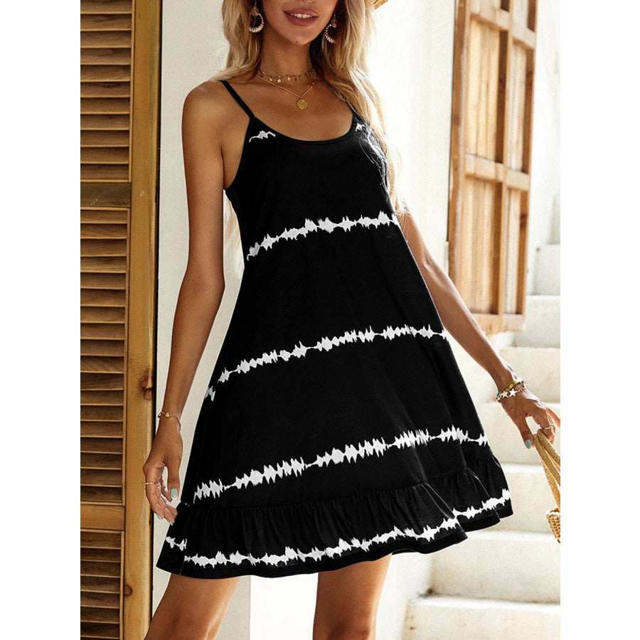 Devine Contrast Printed Scoop Neck Mini Cami Dress Apparel and Accessories