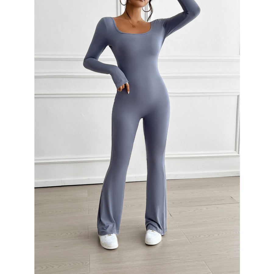 Devine Cutout Scoop Neck Long Sleeve Jumpsuit Apparel and Accessories