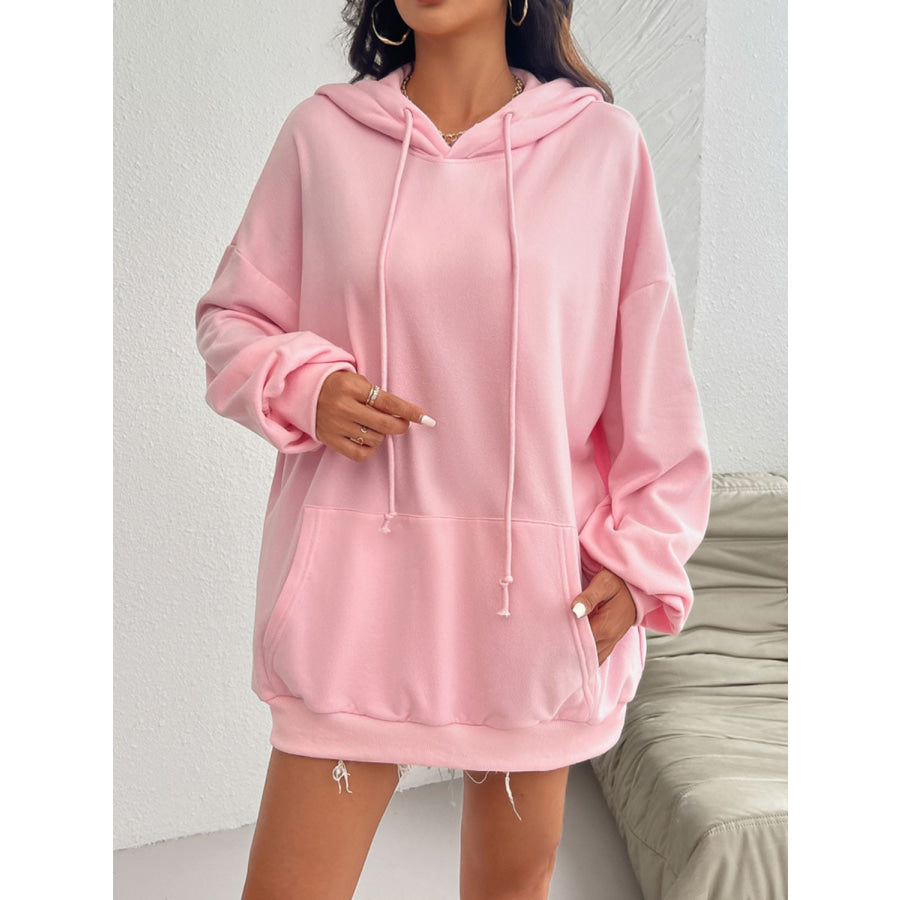 Devine Drawstring Long Sleeve Hoodie Apparel and Accessories