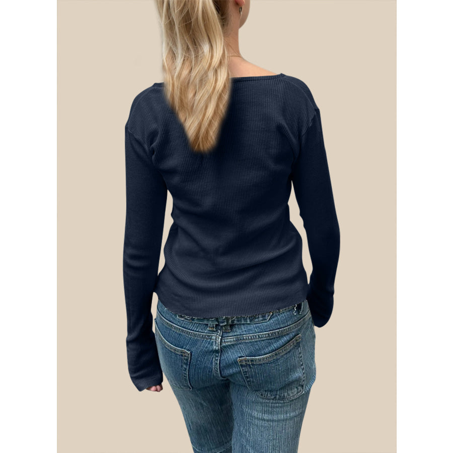 Devine Quarter Button Long Sleeve T-Shirt Apparel and Accessories