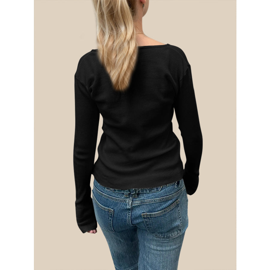 Devine Quarter Button Long Sleeve T-Shirt Apparel and Accessories