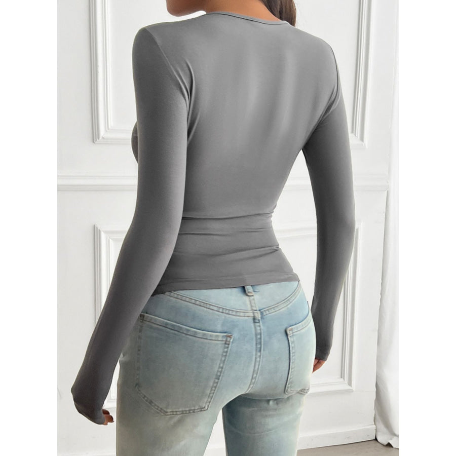 Devine Round Neck Long Sleeve T-Shirt Apparel and Accessories