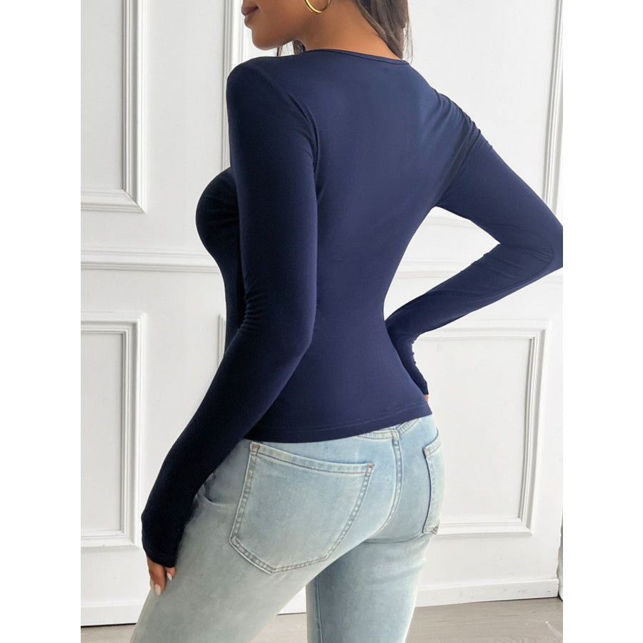 Devine Round Neck Long Sleeve T-Shirt Apparel and Accessories