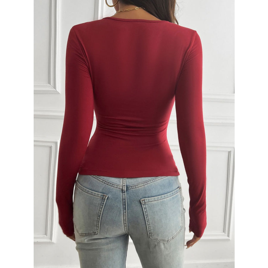 Devine Round Neck Long Sleeve T-Shirt Apparel and Accessories