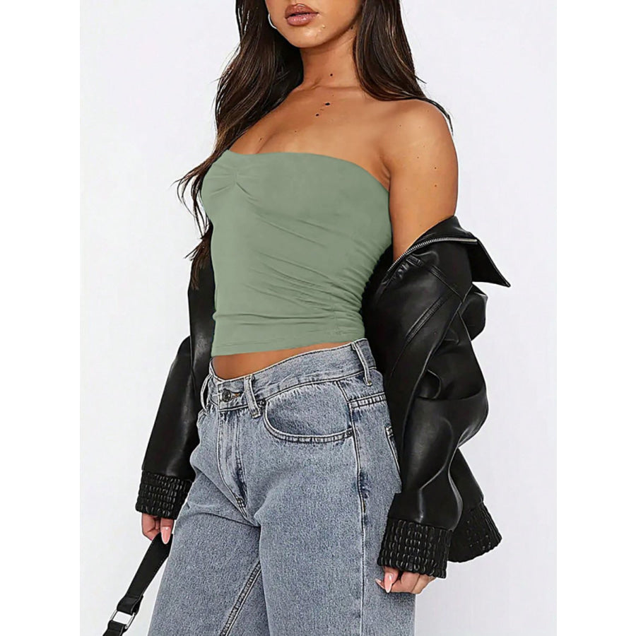 Devine Ruched Tube Top Apparel and Accessories