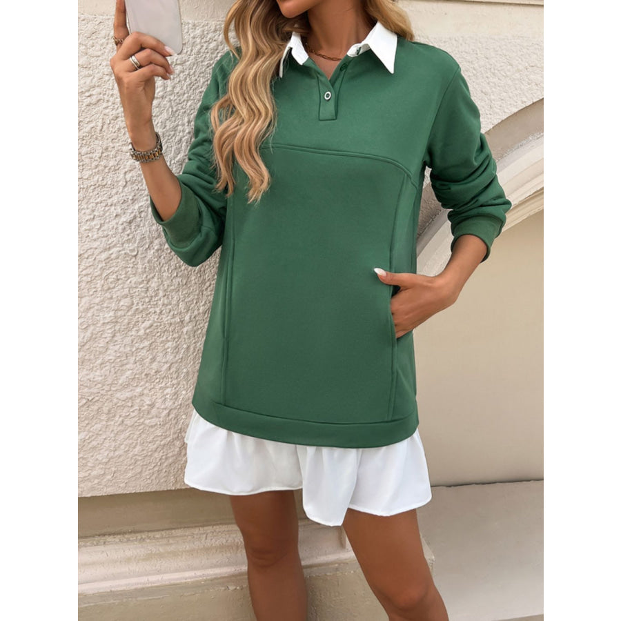 Devine Ruffle Hem Long Sleeve Mini Dress Apparel and Accessories