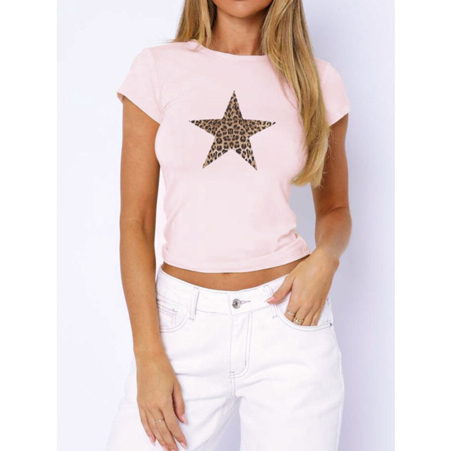 Devine Star Round Neck Short Sleeve T-Shirt Apparel and Accessories