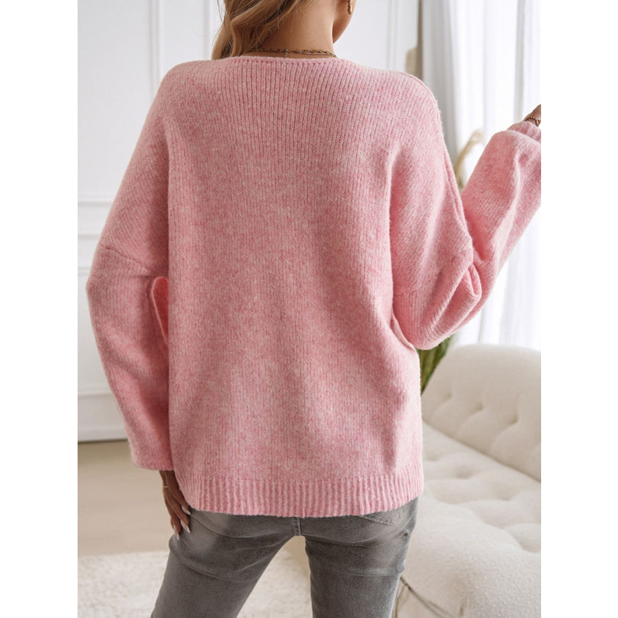 Devine Tied Round Neck Dropped Shoulder Cardigan Apparel and Accessories