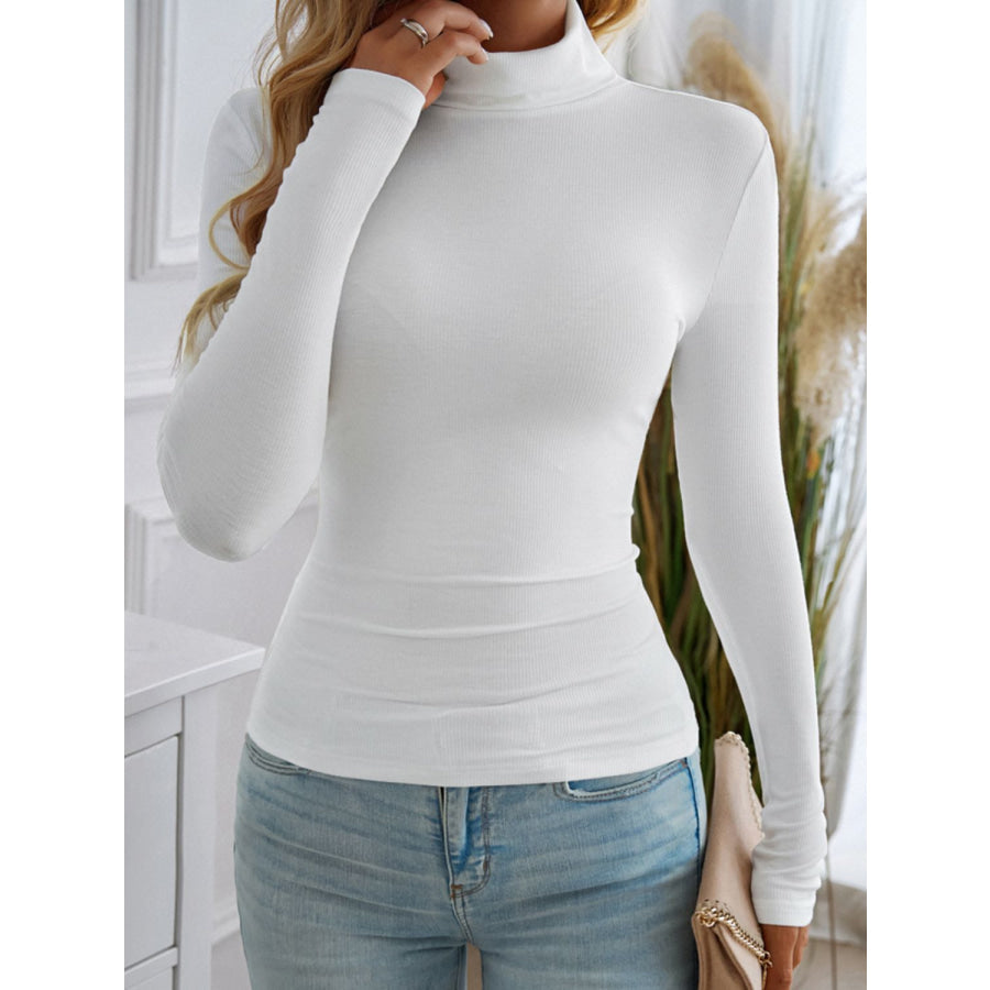 Devine Turtleneck Long Sleeve T-Shirt White / S Apparel and Accessories