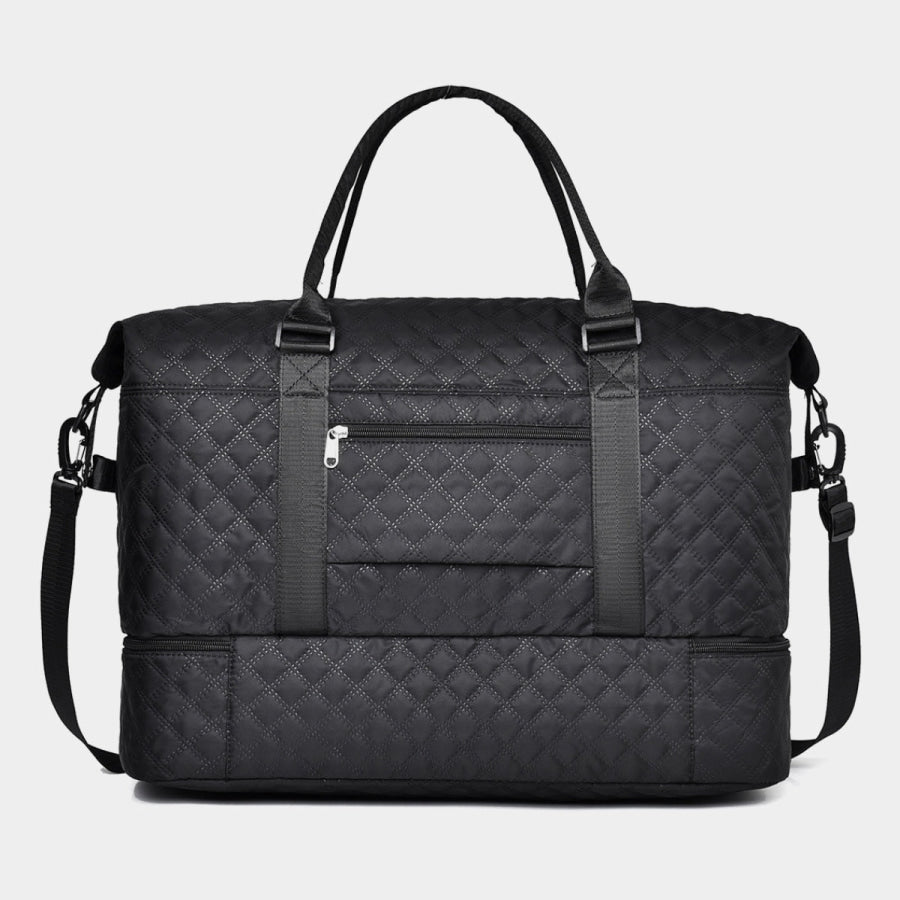 Diamond Grid Oxford Cloth Oversize Travel Bag Apparel and Accessories