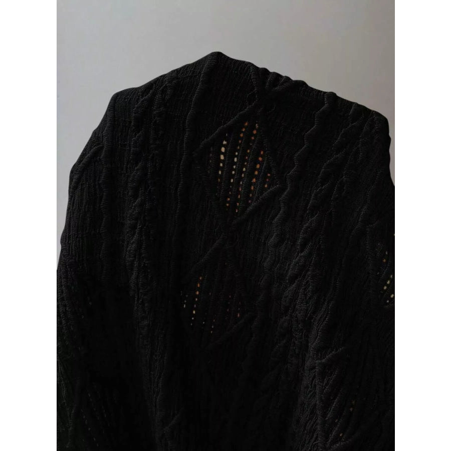 Diamond Pattern Round Neck Top Apparel and Accessories