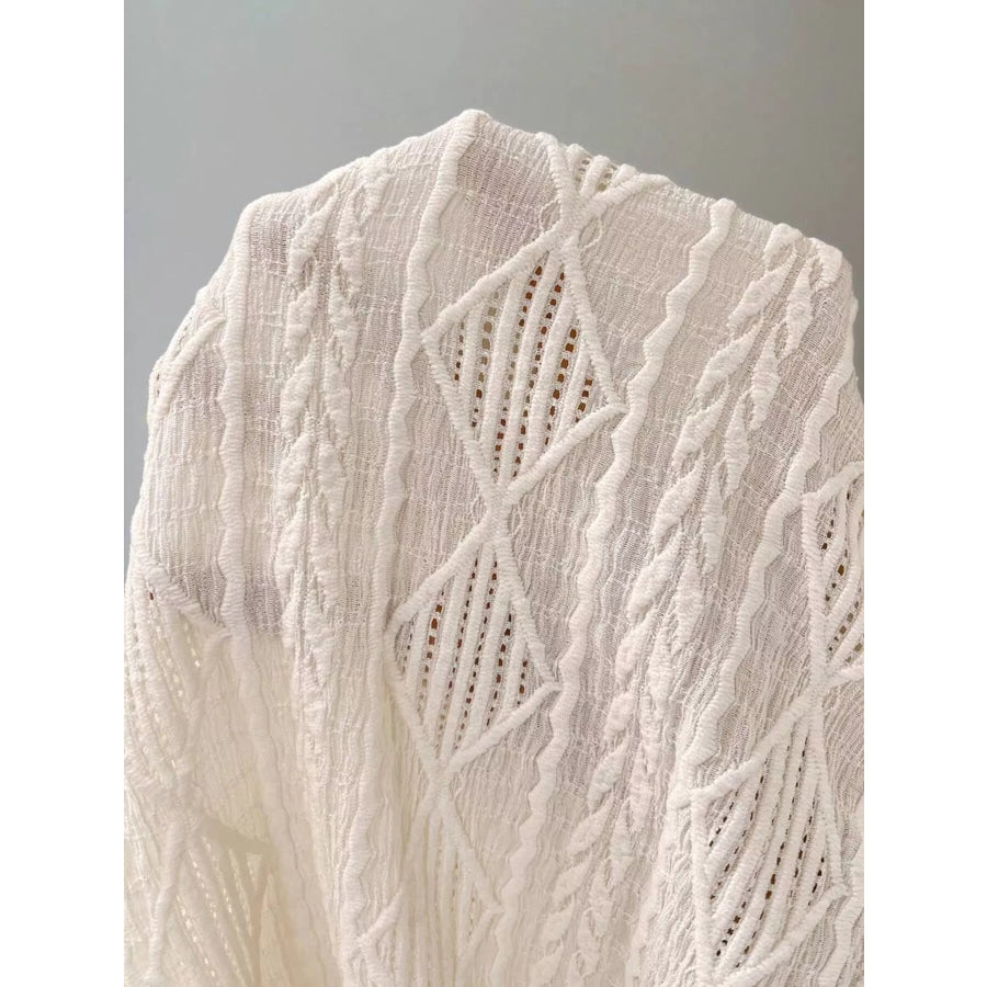 Diamond Pattern Round Neck Top Apparel and Accessories
