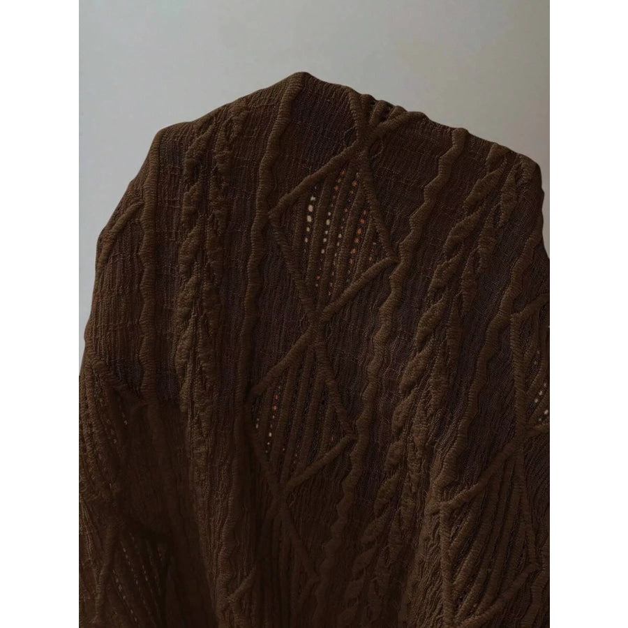 Diamond Pattern Round Neck Top Apparel and Accessories