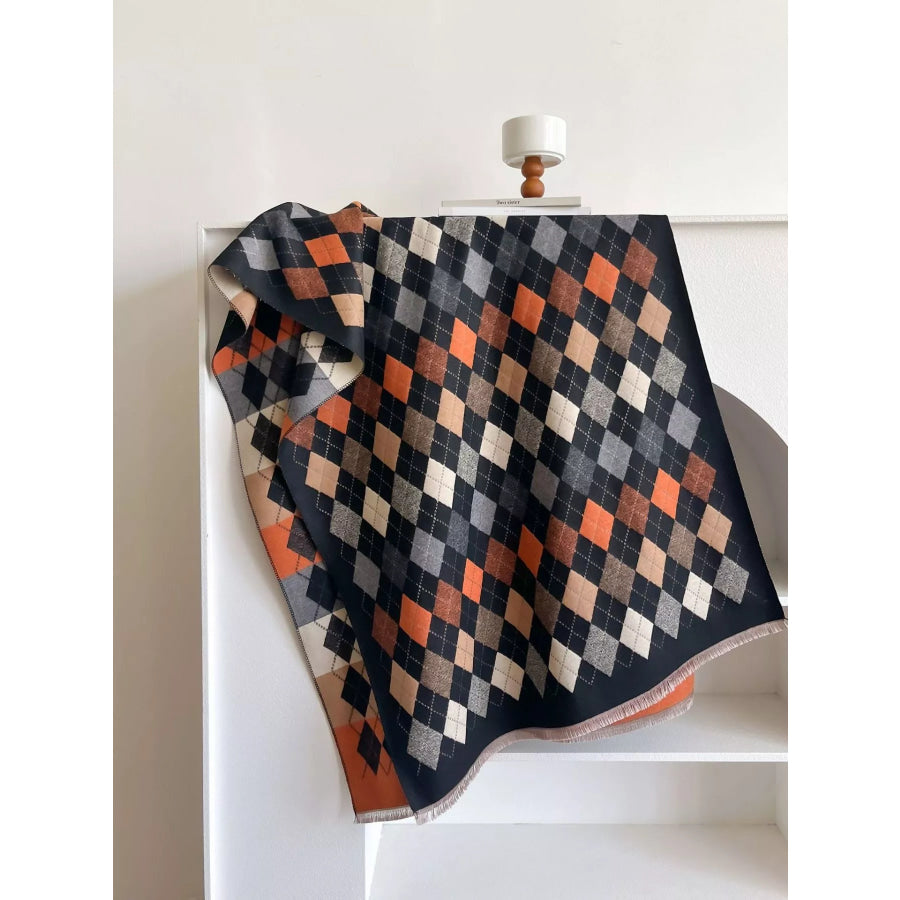 Diamond Pattern Warm Scarf Apparel and Accessories