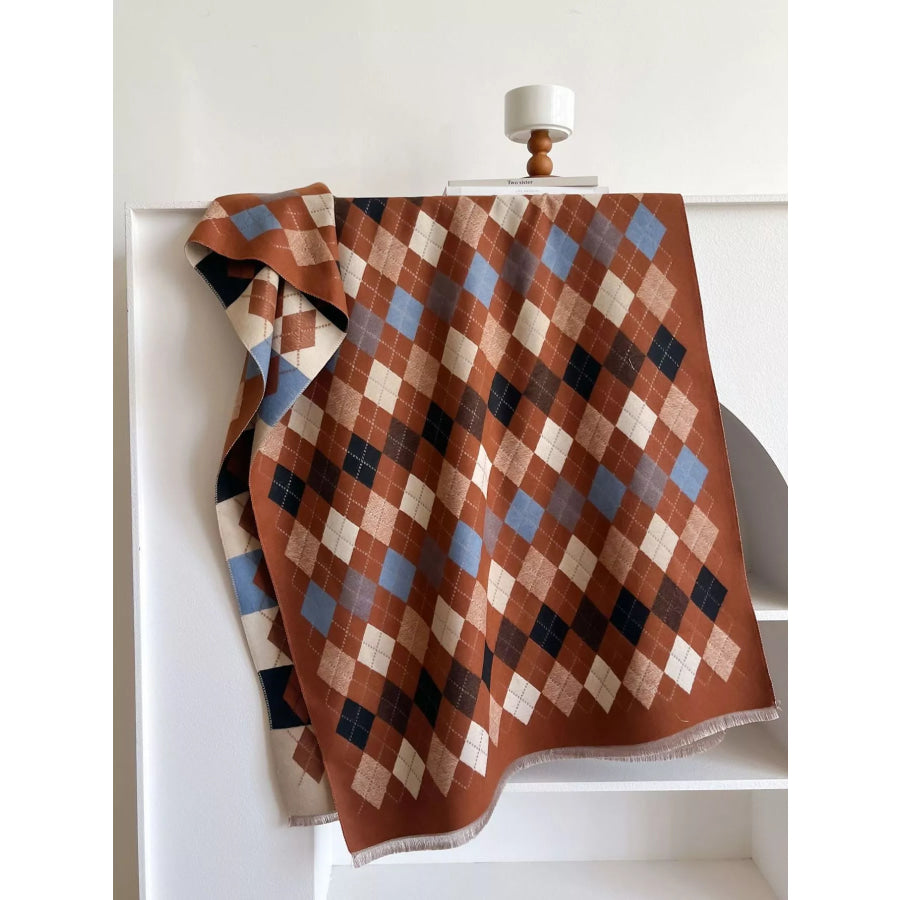 Diamond Pattern Warm Scarf Apparel and Accessories