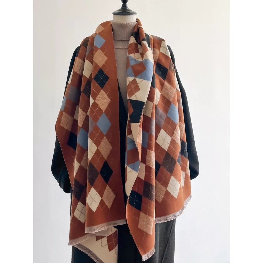 Diamond Pattern Warm Scarf Style C / One Size Apparel and Accessories