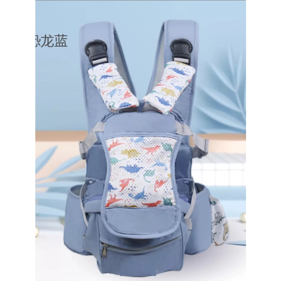 Dinosaur Pattern Ergonomic Baby Wrap Dinosaur Blue / One Size Apparel and Accessories