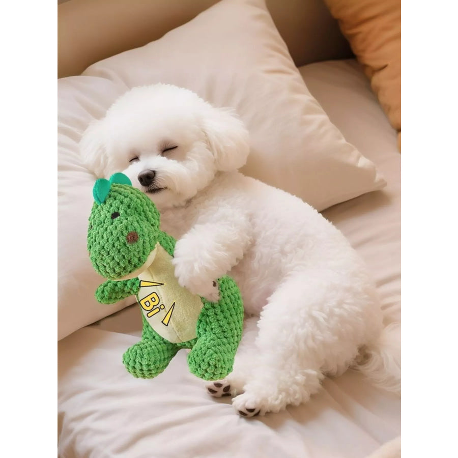 Dinosaur Squeaky Chew Pet Plush Toy Green Dinosaur / S Apparel and Accessories