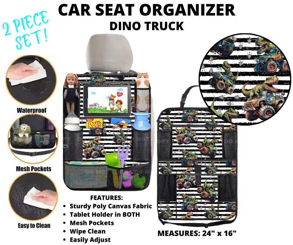 Preorder Custom 2-Piece Car Seat Organisers - Closes 2 Jan - ETA mid Apr 2025