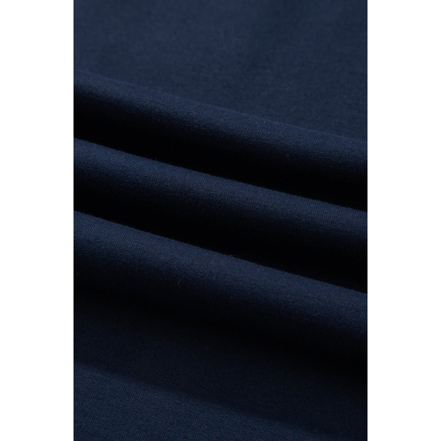 Dirty blue Elastic Waist Drawstring Wide Leg Full Length Pants Bottoms/Pants & Culotte